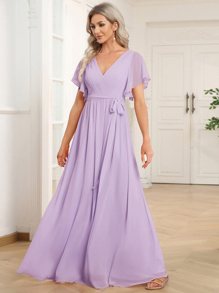 Galakleid A-Linie, V-Ausschnitt, lange Form, für den perfekten Look.
