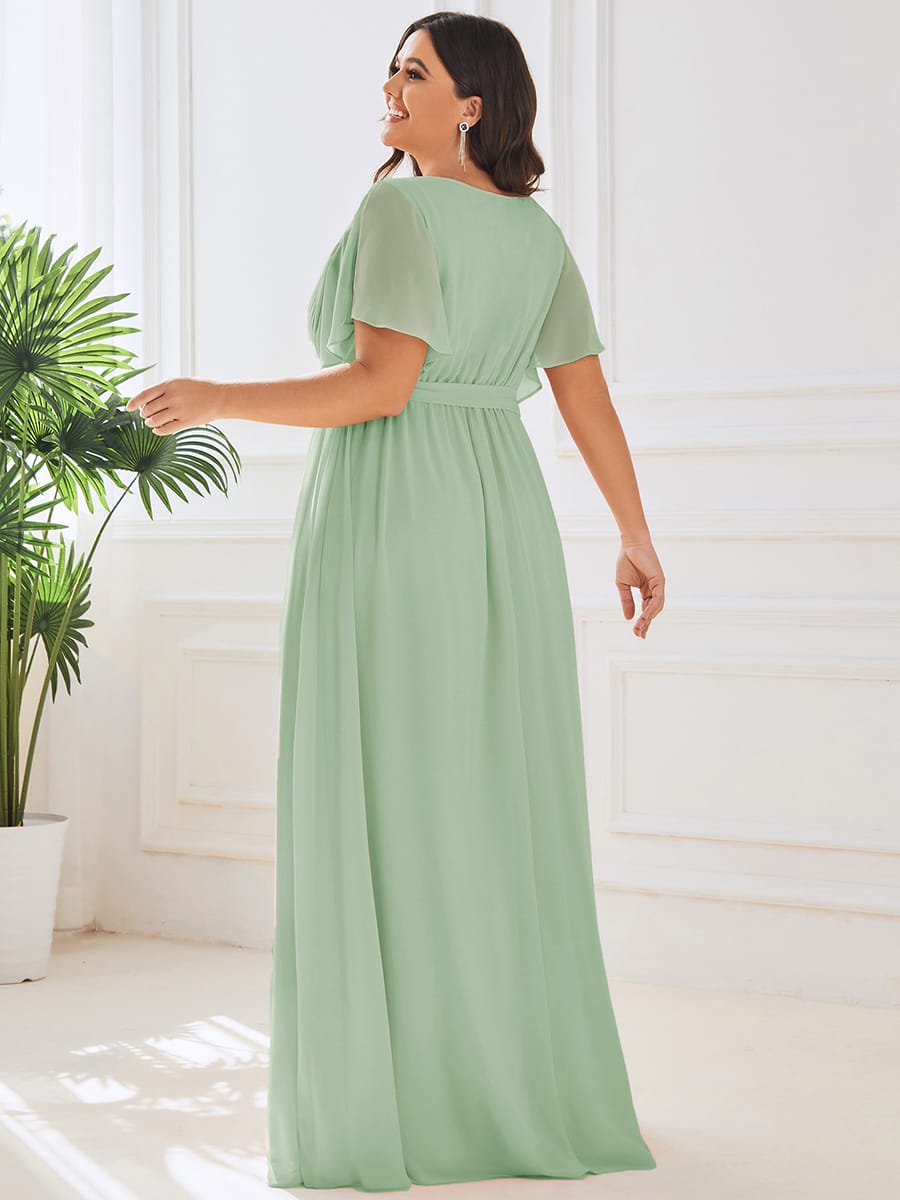 Festliches Maxikleid A-Linie, V-Ausschnitt, lange Form, mit schöner Silhouette.