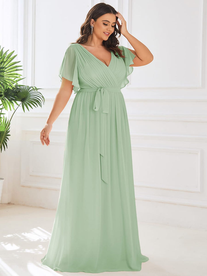 Elegantes A-Linie Abendkleid, V-Ausschnitt, lang, für stilvolle Abende.