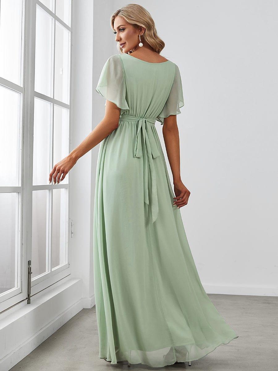Elegantes Festkleid A-Linie für besondere Anlässe, V-Ausschnitt.