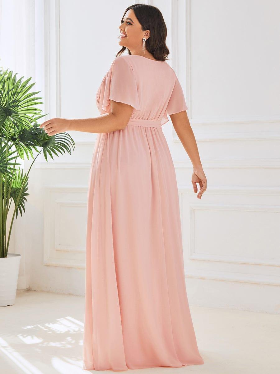 Partykleid A-Linie, V-Ausschnitt, Flügelärmel, für jede festliche Dame.