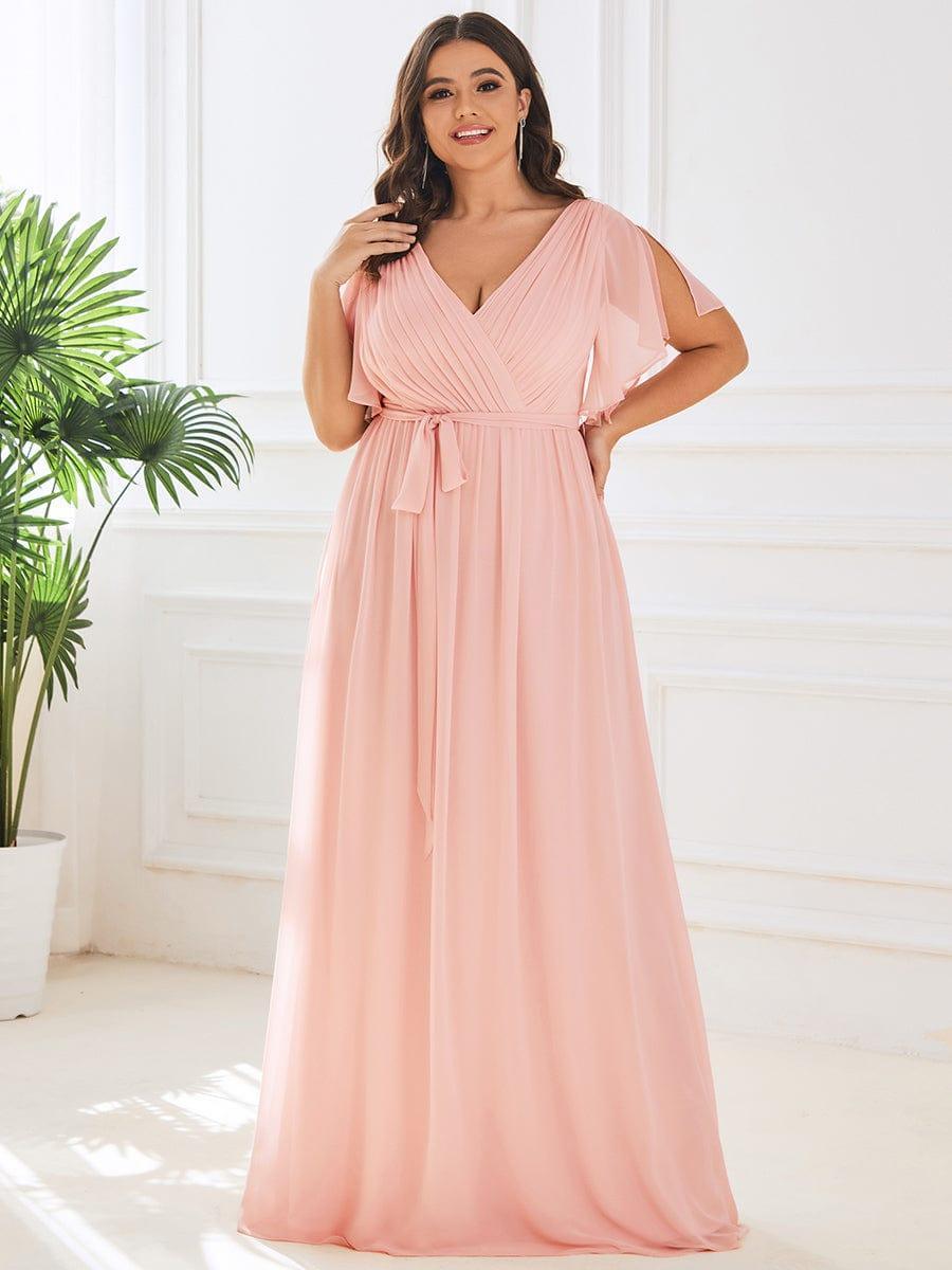 Damen Abendkleid A-Linie, V-Ausschnitt, lang, zeitloser Stil.
