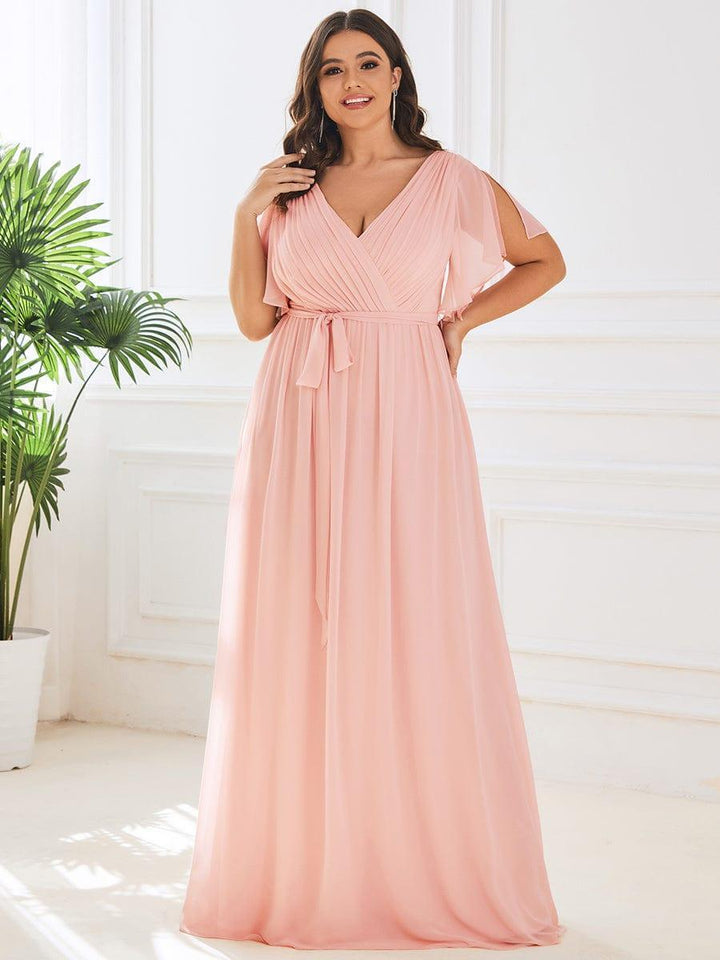 Damen Abendkleid A-Linie, V-Ausschnitt, lang, zeitloser Stil.