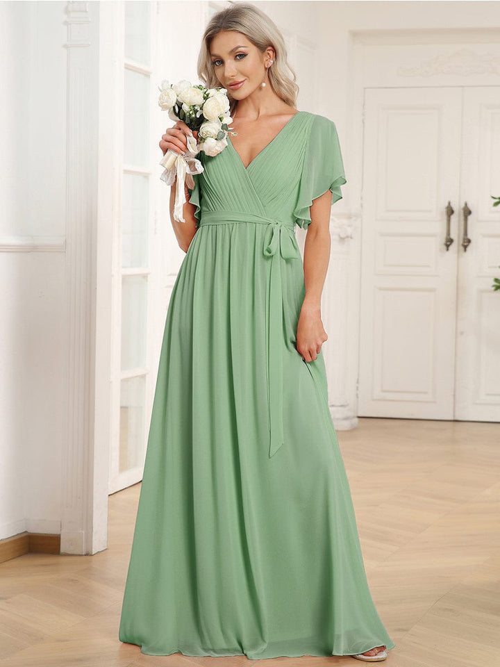 Elegantes A-Linie Abendkleid, V-Ausschnitt, lang, für alle Gelegenheiten.
