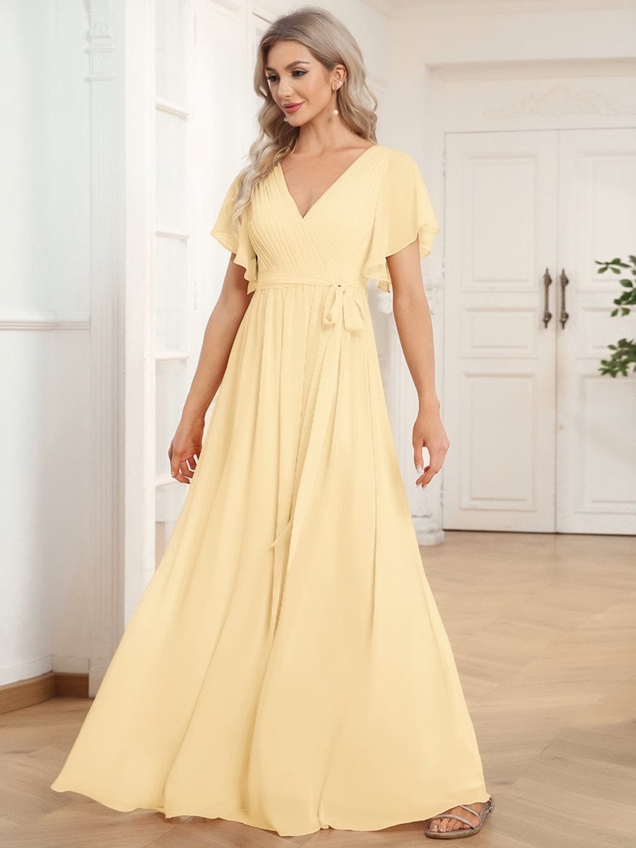 Festliches Maxikleid A-Linie, V-Ausschnitt, lange Form, mit Eleganz.