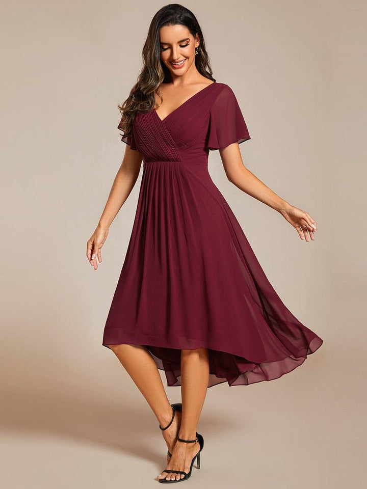 Damen Vokuhila Hochzeitsgastkleid, A-Linie, Empire-Taille, für eine elegante Erscheinung.