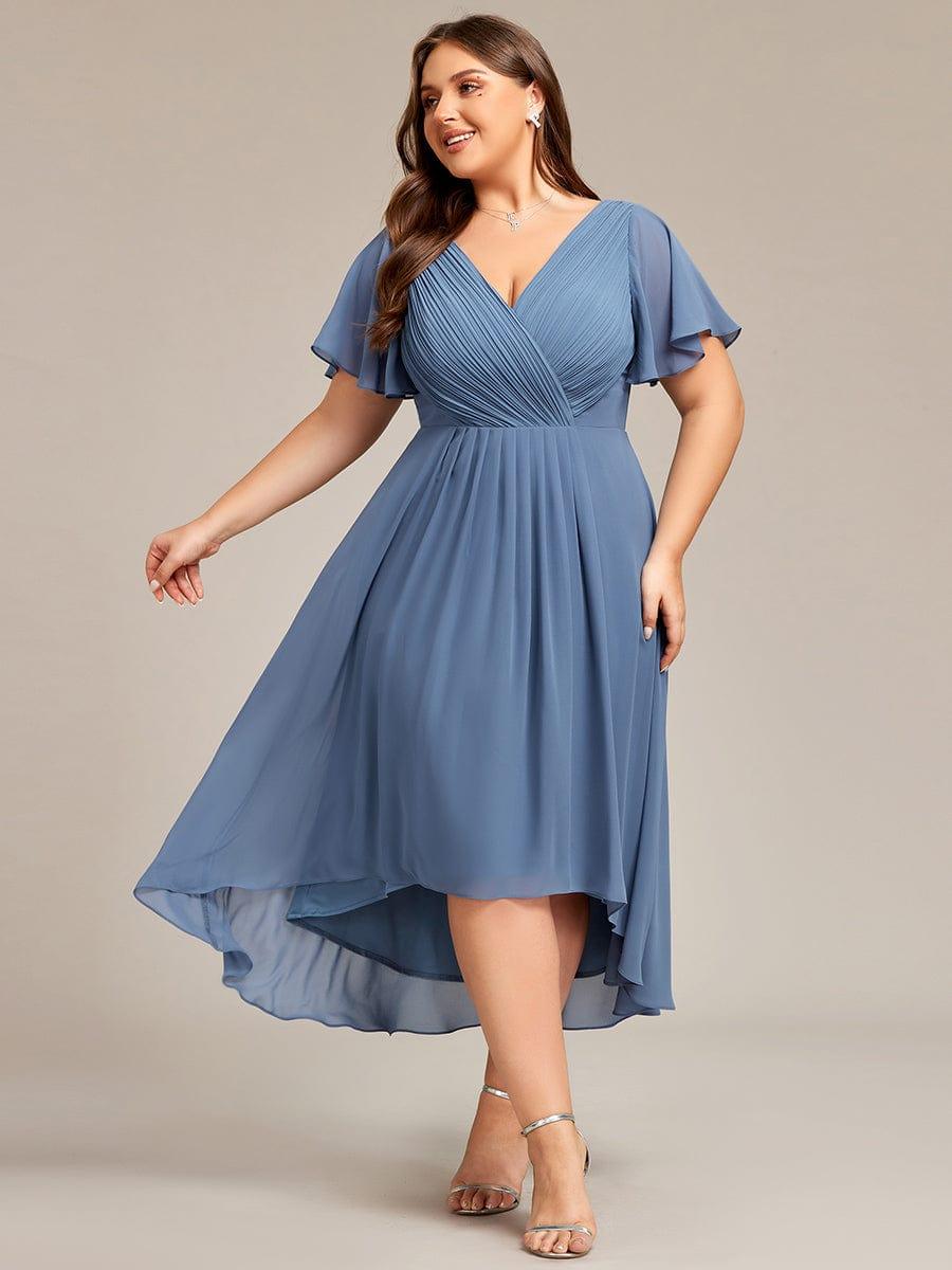 Schickes Vokuhila Cocktailkleid, A-Linie, Empire-Taille, ideal für Abendveranstaltungen.