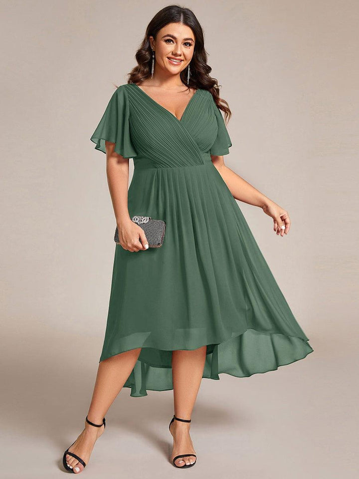 Stilvolles Vokuhila Abendkleid, A-Linie, Empire-Taille, ideal für besondere Feste.