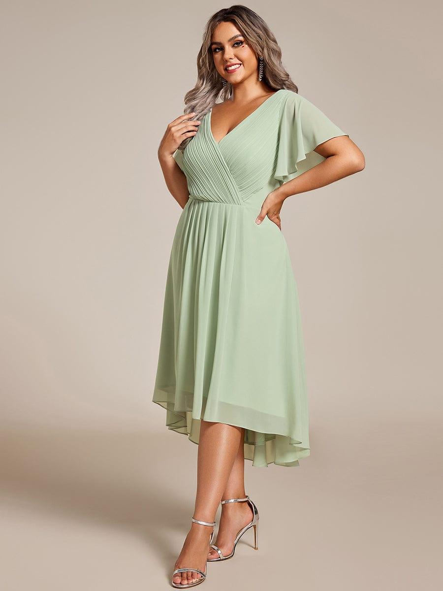 Stilvolles Vokuhila Abendkleid, A-Linie, Empire-Taille, ideal für festliche Anlässe.