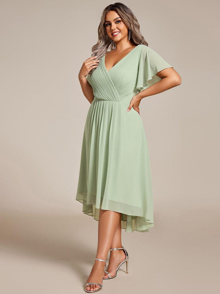 Stilvolles Vokuhila Abendkleid, A-Linie, Empire-Taille, ideal für festliche Anlässe.