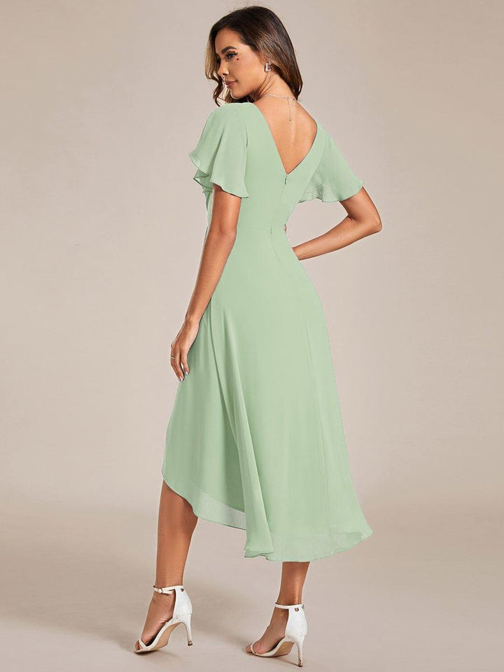 Damen Vokuhila Partykleid, A-Linie, Empire-Taille, elegant für besondere Feste.