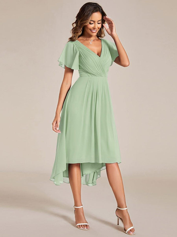 Damen Festkleid Vokuhila, Midi-Länge, Kurzarm, perfekt für jeden glamourösen Event.