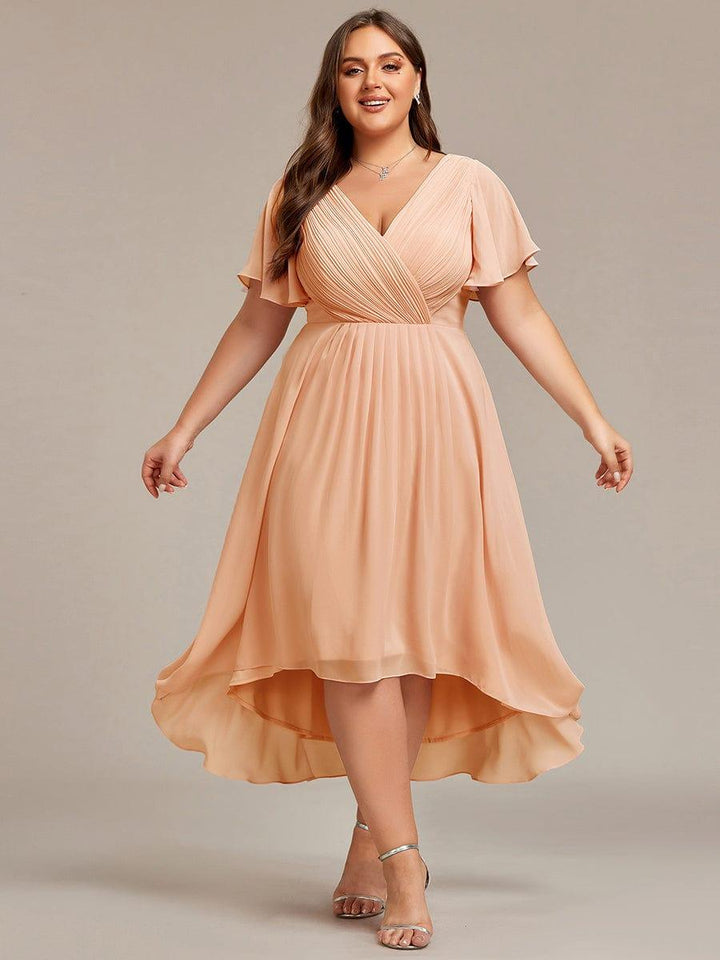 Damen Vokuhila Partykleid, A-Linie, Empire-Taille, elegant für besondere Anlässe.