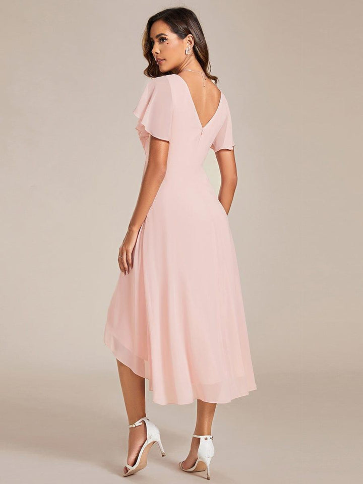 Vokuhila Festkleid für Damen, Empire-Taille & A-Linie, ideal als Brautjungfernkleid oder Abendkleid.