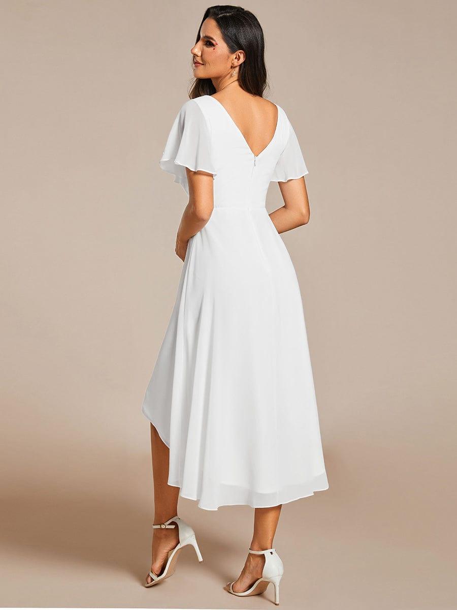 Festliches Vokuhila Brautjungfernkleid, A-Linie, Empire-Taille, für einen schönen Tag.