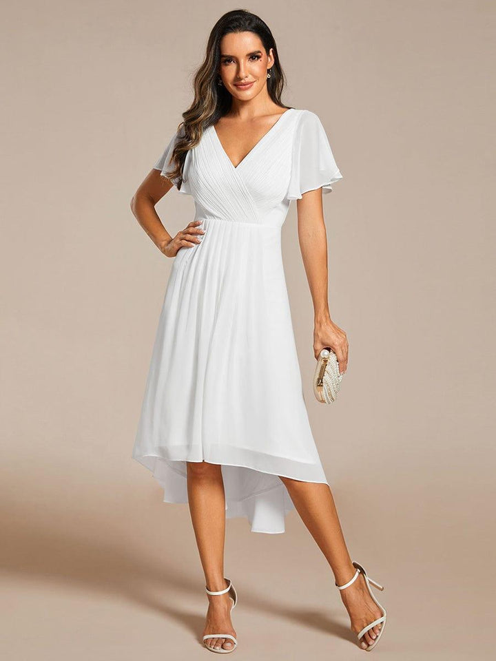 Schickes Vokuhila Partykleid, A-Linie, Empire-Taille, elegant für Abendveranstaltungen.