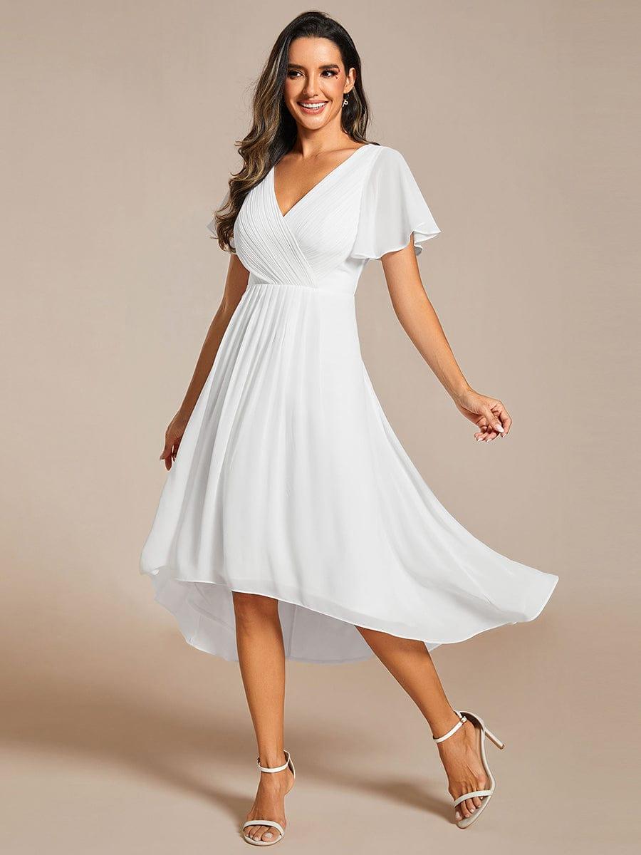 Festliches Abendkleid Vokuhila, Kurzarm, Midi-Länge, ideal für Gala-Events.