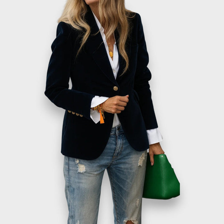 Vielseitiger Damenblazer, einfarbig, ideal als Businessjacke oder schicke Freizeitjacke für Damenmode.