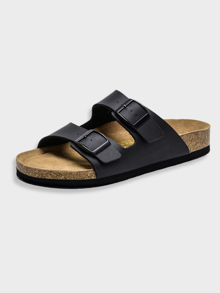 Elegante Herren-Freizeitschuhe im Arizona-Look, bequeme Slipper mit Doppelriemen für maximalen Komfort.