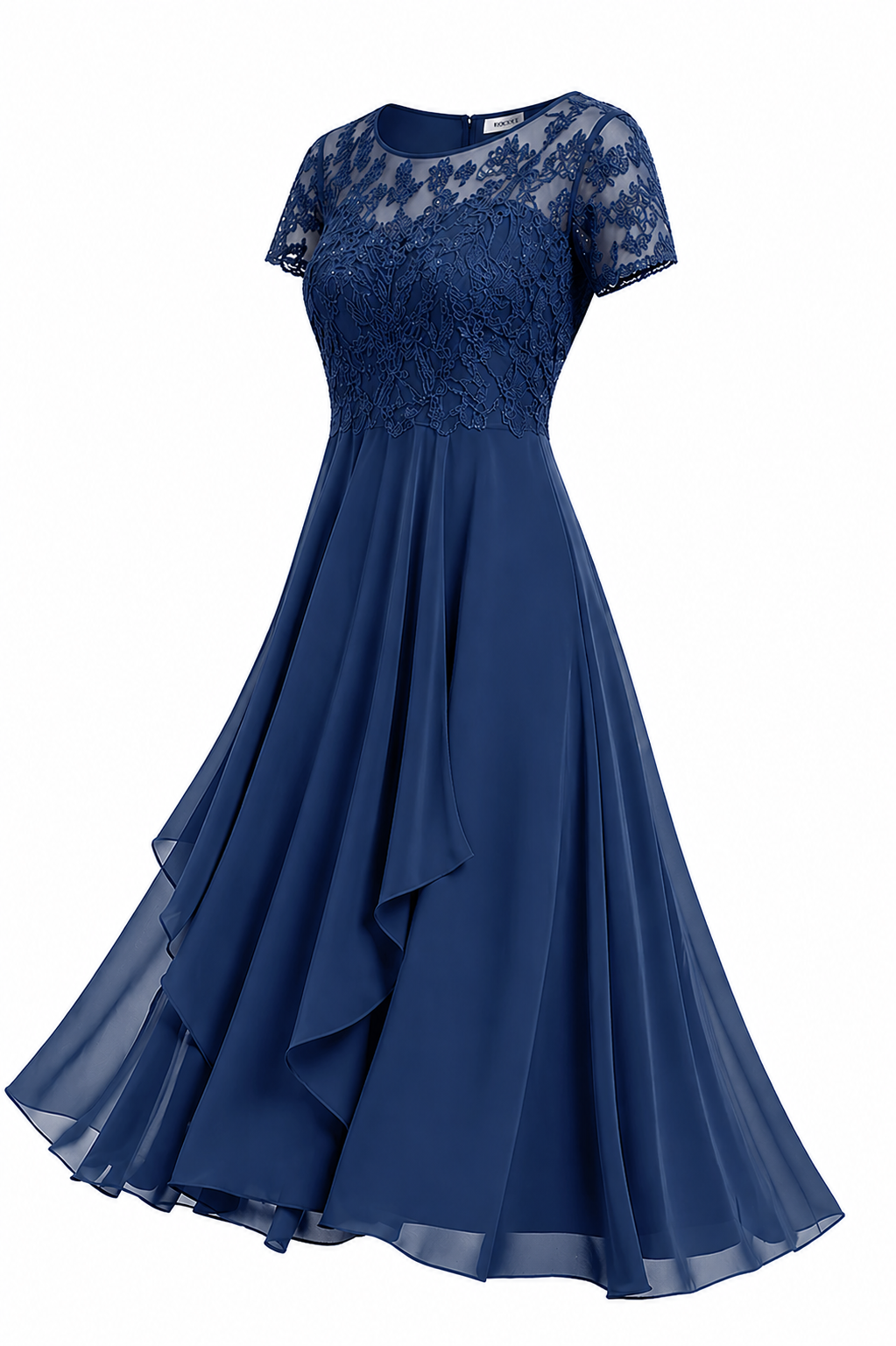 Modernes besticktes Midikleid für Damen. Ein stilvolles Hochzeitsgastkleid für unvergessliche Feste.