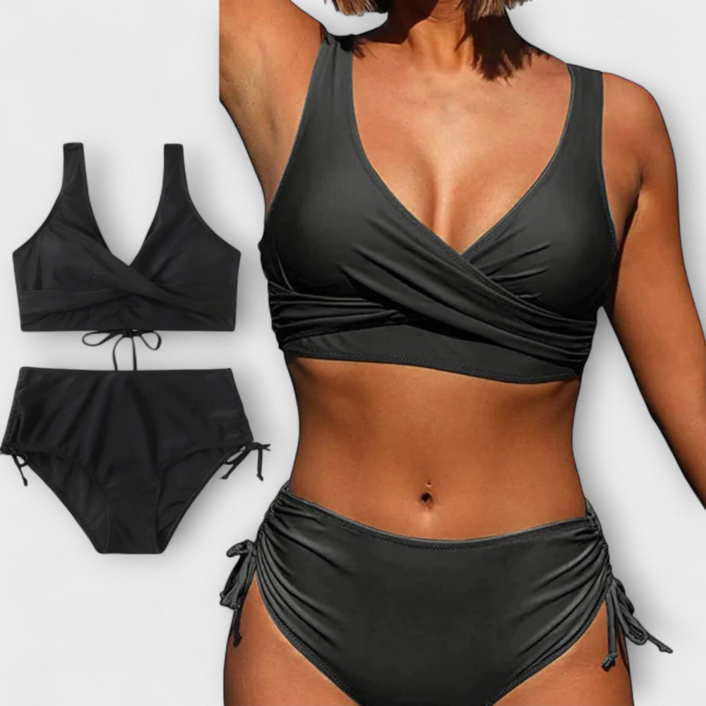 Zweifarbiges Damen Bikini-Set für den Strand, modisch und bequem. Perfekte Schwimmkleidung für Sommer & Urlaub.