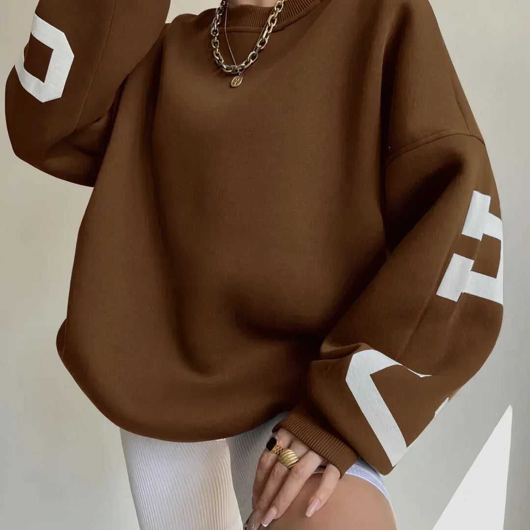 Trendiger Damen Oversized Pullover. Bequemer Langarm-Strickpullover mit lockerem Schnitt für mühelosen Stil.