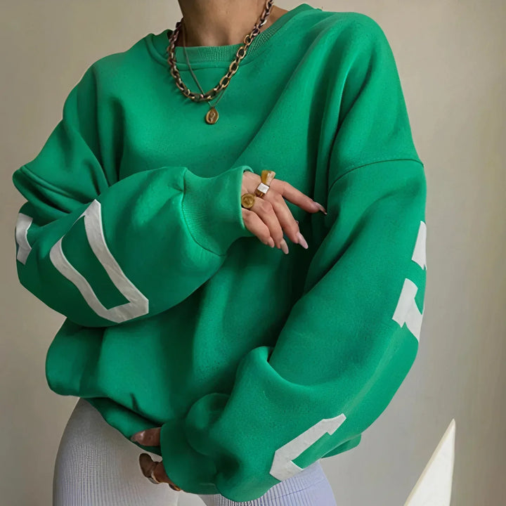 Chic-lässiger Damen Oversized Pullover, Langarm. Lockerer Schnitt für maximalen Tragekomfort im Alltag.