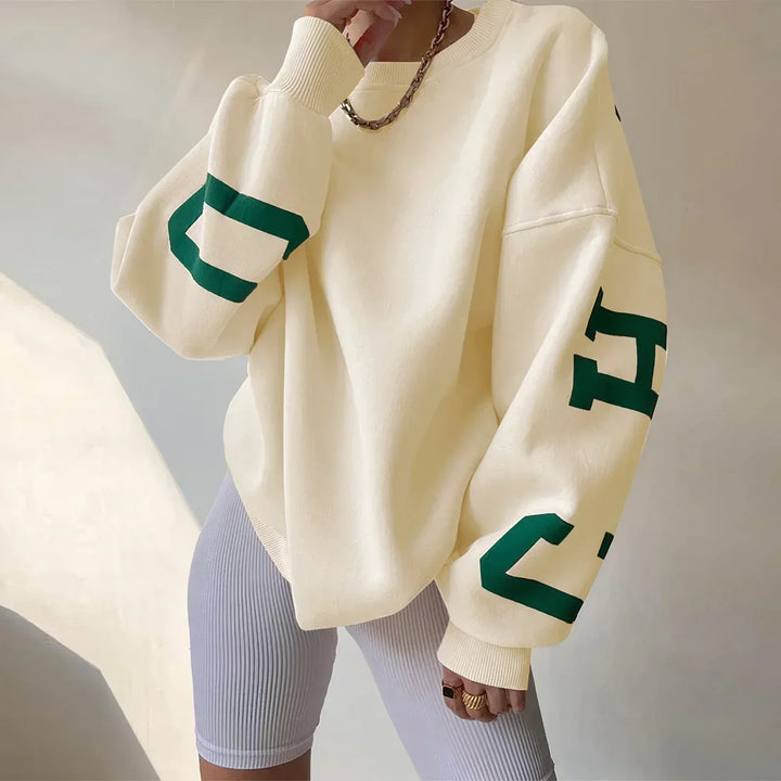 Gemütlicher Damen Oversized Pullover, ideal für Winter & Frühling. Lockerer Schnitt für entspannten Alltagsstil.