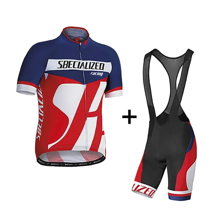 Funktionelles Herren Fahrradset Sommer: atmungsaktives Trikot & Bib Shorts, schnelltrocknend für Radtouren.