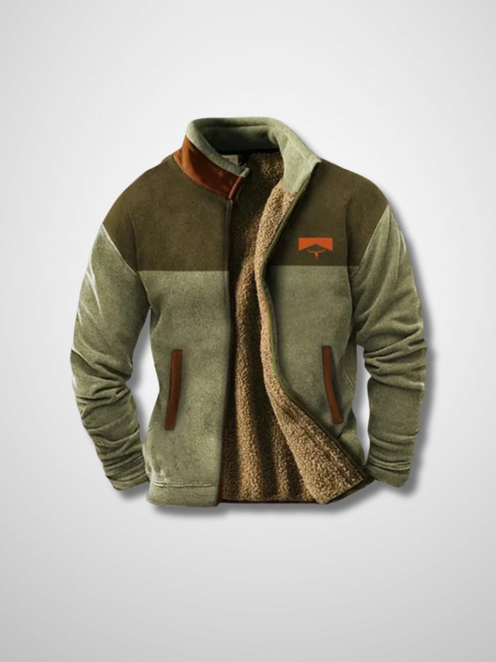 Stylische mehrfarbige Herren Fleecejacke, leicht & warm. Perfekte Übergangsjacke für Sport & Reisen.