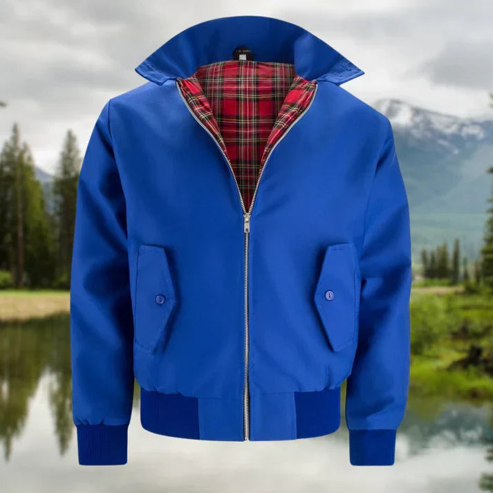 Stilvolle Herren Harrington-Jacke, ideale Übergangsjacke für Herbst & Frühling, Reißverschluss, klassischer Kragen.