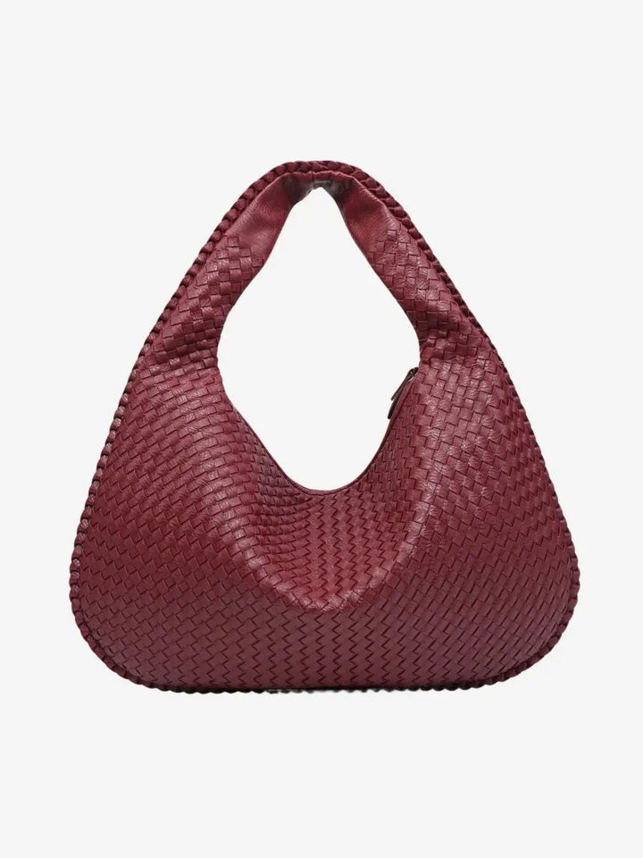 Elegante Damen Hobo Tasche in Flechtoptik, große Schultertasche für den Alltag mit Reißverschluss.