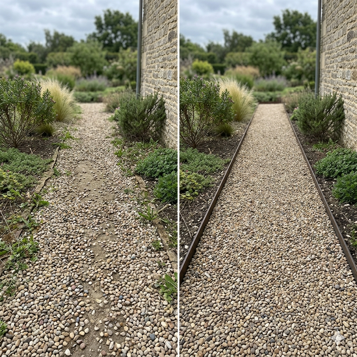 Robuster Kiesstabilisator für Gartenwege & Kiesflächen. Verhindert Erosion, wetterfest & sehr langlebig.