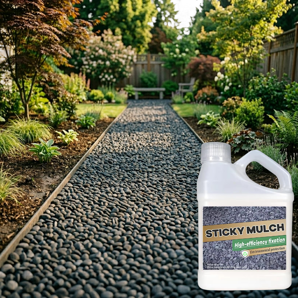 Umweltfreundlicher Mulchfixierer, der Mulch sicher in Beeten & Wegen hält. Regenfest & langlebig im Außenbereich.