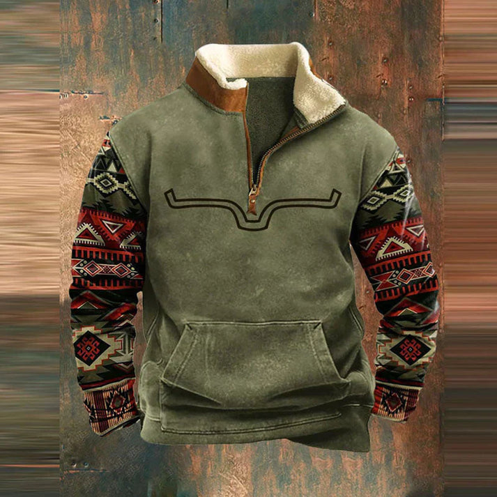 Herren Half-Zip Pullover mit Kängurutasche, bequem für Freizeit & Alltag. Stilvoller Casual Männerpullover.