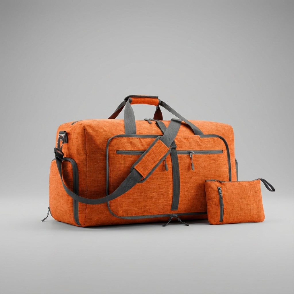Moderne faltbare Reisetasche in Blau, geräumig, robust & wasserdicht, ideal für Reisen, Sport & Urlaub.