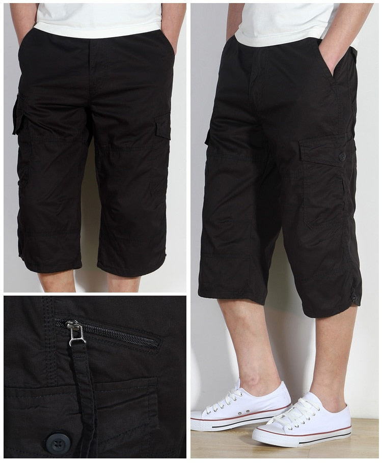 Atmungsaktive Herren Cargo 3/4 Hose, ideal für Freizeit. Bequeme Sommerhose mit lässigem Look.