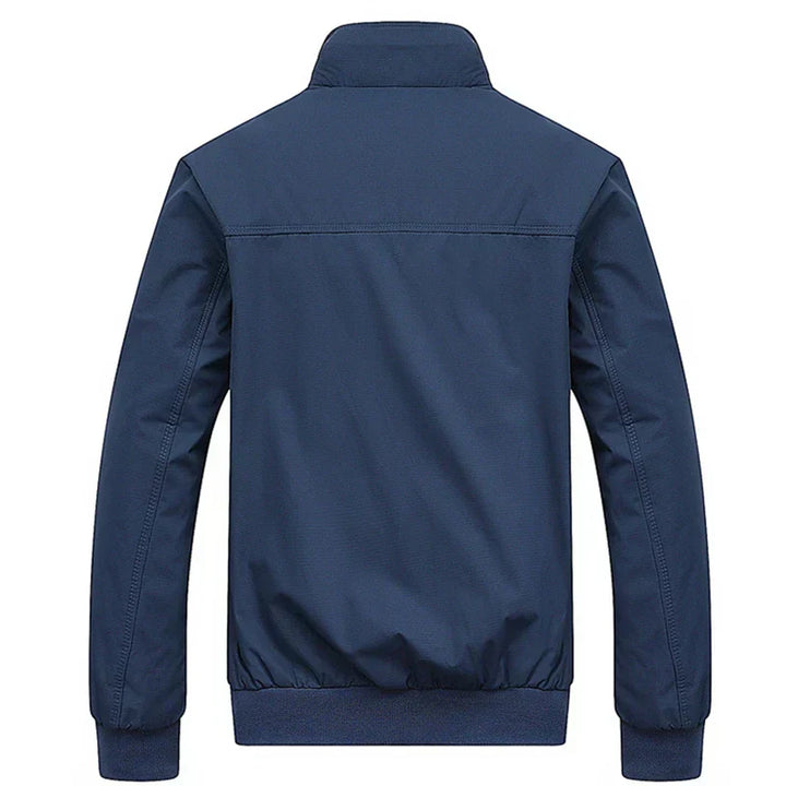 Moderne Herren Herbstjacke in Schwarz, lässig & warm, vielseitig für Outdoor & Stadt.
