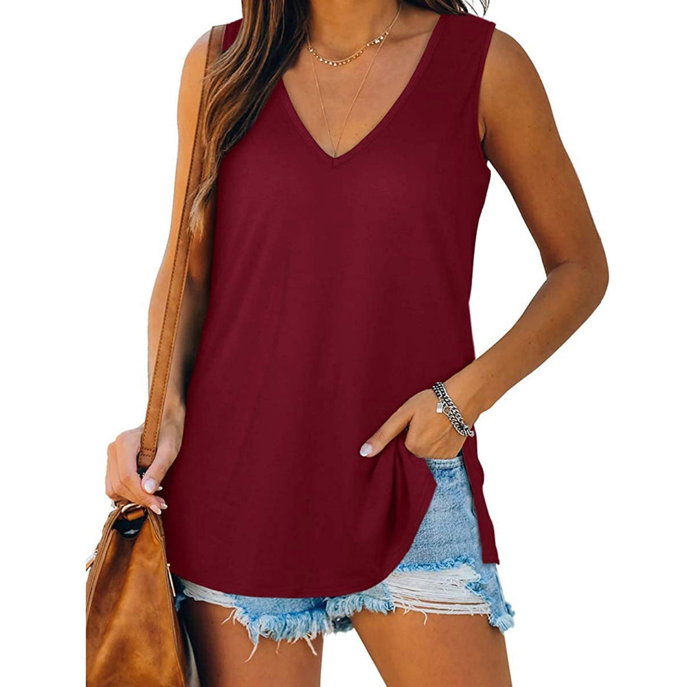 Modisches Damen Sommertop, leicht und luftig, mit elegantem V-Ausschnitt, perfekt für warme Tage.