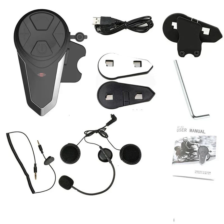 Robustes, wasserdichtes RoadLink S3 Helm-Intercom für Motorradfahrer, ideal für jede Wetterlage.