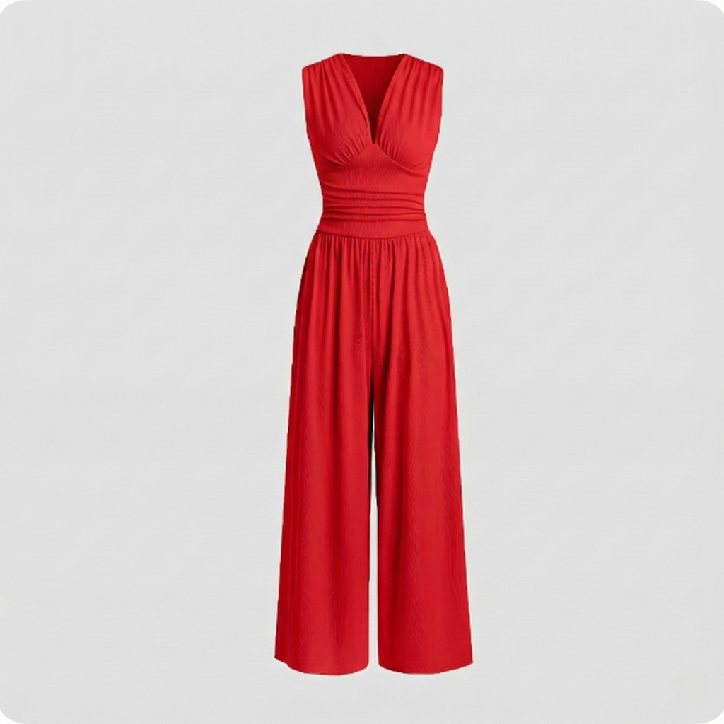 Eleganter ärmelloser Damen Jumpsuit in Schwarz für Sommer & Freizeit. Vielseitiger Einteiler, figurfreundlich geschnitten.