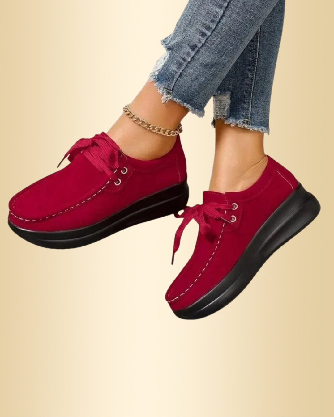Damen Schnür-Sneakers, rutschfest, leicht und komfortabel für Alltag und Freizeit.