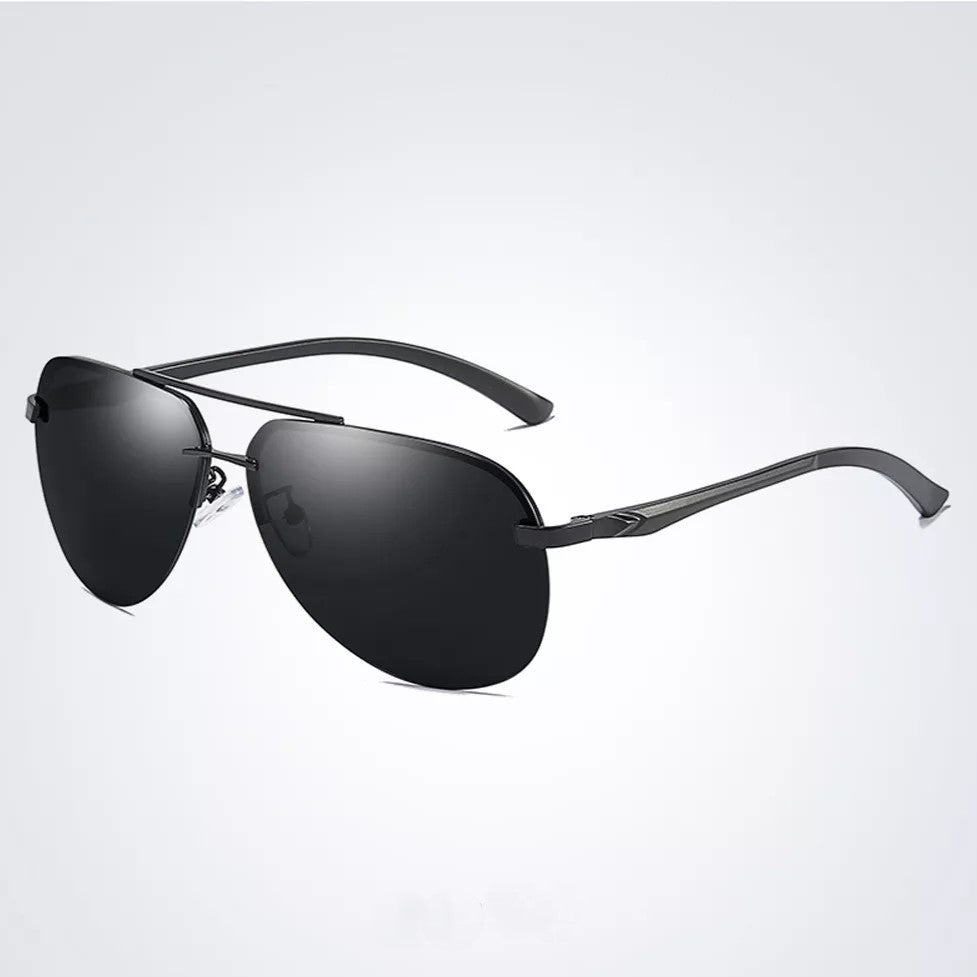 Elegante randlose Unisex-Sonnenbrille mit polarisierten Gläsern für stilvolle Mode im Sommer.