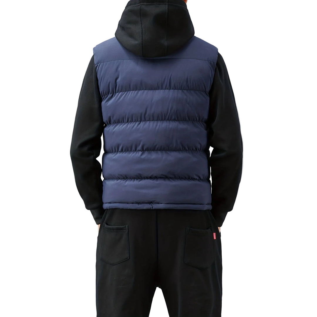 Moderne, warme Herbstweste für Herren, wattiert und ärmellos, ideal für Outdoor-Aktivitäten und Komfort.