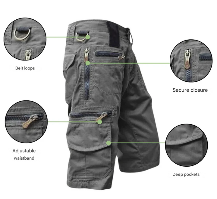 Leichte Sommershorts für Herren, schnelltrocknende Cargo-Hosen, vielseitig für Reise & Freizeit.