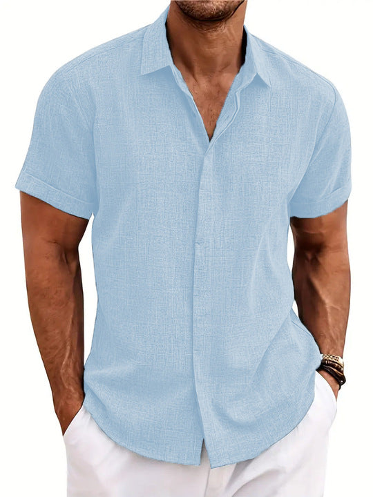 Herren Kurzarm Freizeitbluse, modern & bequem, ideal für Sommer & Business Casual Anlässe. Leicht & stilvoll.