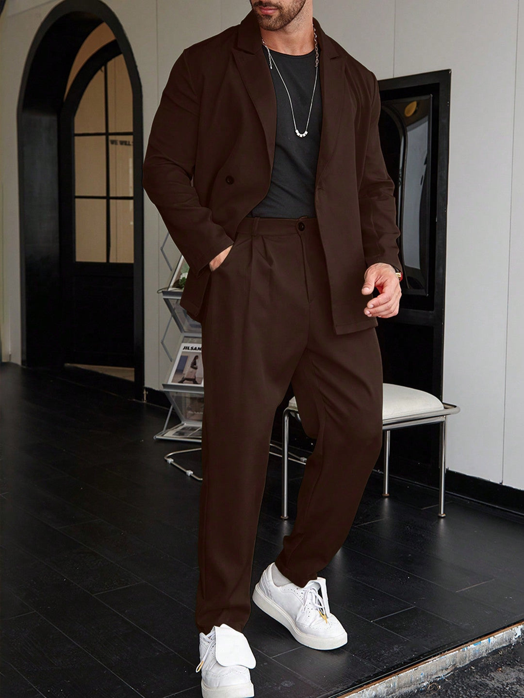 SlimFit Herrenanzug Set, Zweiteiler mit Blazer & Hose, ideal für Hochzeiten und Business.