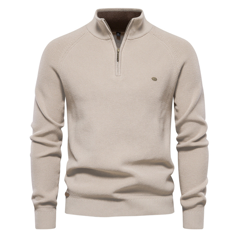 Hochwertiger Herren Pullover mit Stehkragen und Reißverschluss. Zeitlose Eleganz für den modernen Mann.