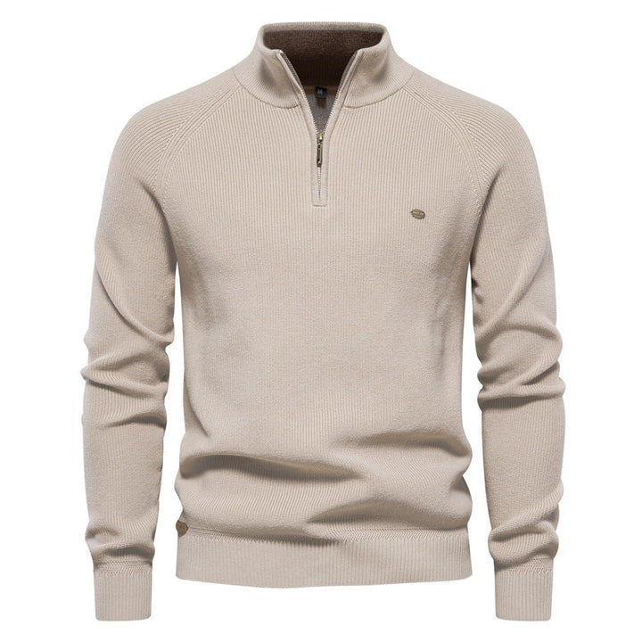 Hochwertiger Herren Pullover mit Stehkragen und Reißverschluss. Zeitlose Eleganz für den modernen Mann.