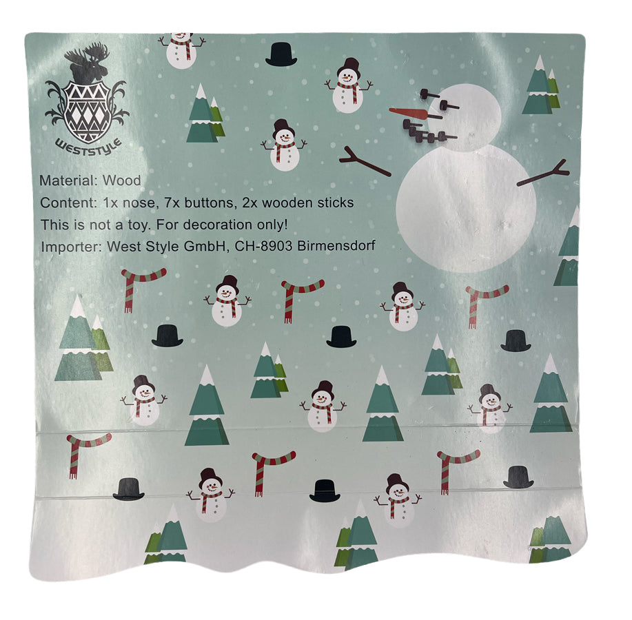 Gemütliches Holz Schneemann Bastelset für Winter- & Weihnachtsdeko. Ideal für DIY Projekte zu Hause.